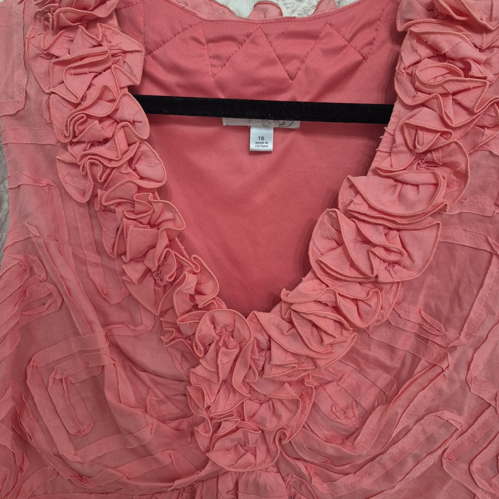 Dress Barn Pink Textured Midi Dress - Picture 6 of 8
